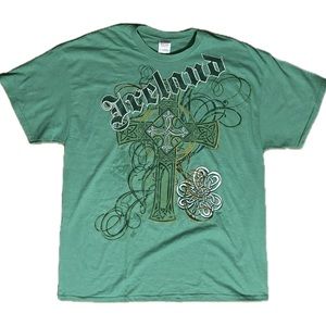 Y2K AFFLICTION STYLE TRIBAL IRELAND MEN’S T-SHIRT